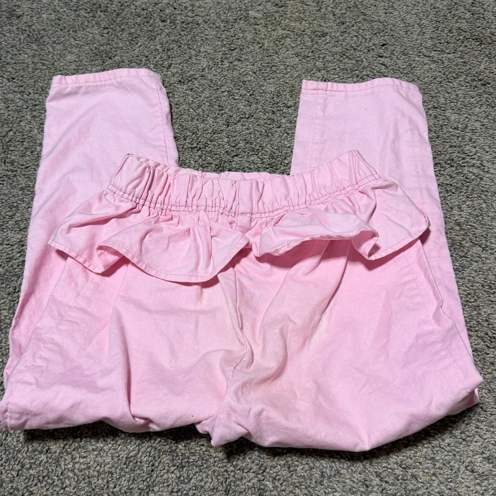 Vintage OshKosh B'Gosh Girls Pink Pants 6 Ruffle Waist Cottagecore Fruit
